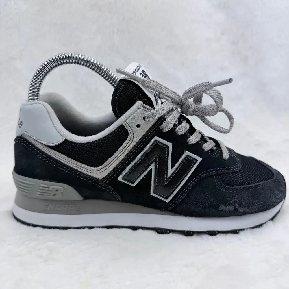 New Balance 574 Core Womens Sneakers Black Gray Size 5.5 ENCAP Casual Shoes